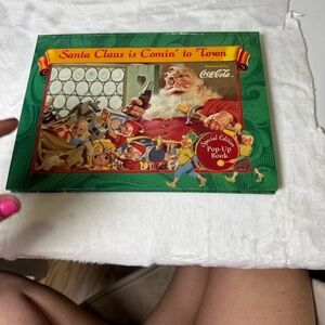 RARE 1990’s Coca Cola Festive Pop-Up Book with Green and Red Cover